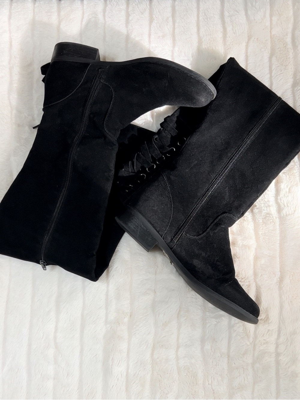 Shoe Dazzle Black Over-the-Knee Suede Boots